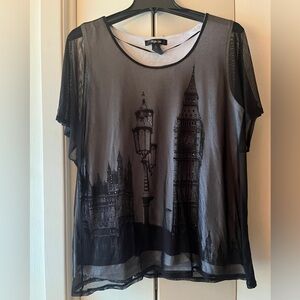 Style & Co. L Mesh overlay, London Top